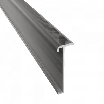 Küberit - Trapneusprofiel 845 RVS look F2 14x43mm t.b.v. 2-3mm PVC - 300cm