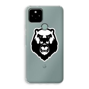 Angry Bear (white): Google Pixel 5 Transparant Hoesje