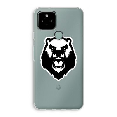 Angry Bear (white): Google Pixel 5 Transparant Hoesje