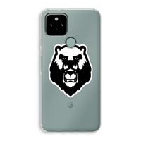 Angry Bear (white): Google Pixel 5 Transparant Hoesje
