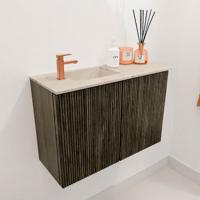 Toiletmeubel Mondiaz Joya Dlux | 60 cm | Meubelkleur Shadow | Faye wastafel Frappe Wasbak Links | 1 kraangat
