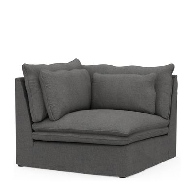 Rivièra Maison Modulaire Bank 'Continental' Corner, Oxford Weave, kleur Classic Charcoal Rivièra Maison Modulaire Bank 'Continental' Corner, Oxford Weave, kleur Classic Charcoal