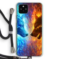 Fire & Ice: Pixel 5a 5G Transparant Hoesje met koord