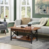 Salontafel Koffietafel met Legplank Woonkamertafel Banktafel voor Woonkamer 110 x 60 x 48 cm (Bruin)