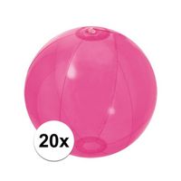 20x Opblaasbare strandbal fel roze 30 cm - thumbnail