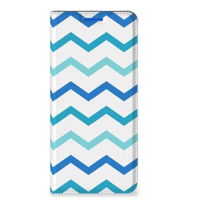 OPPO Reno6 5G | Hoesje met Magneet | Zigzag Blauw OPPO Reno6 5G | Hoesje met Magneet | Zigzag Blauw