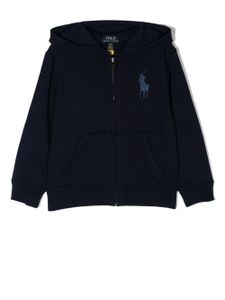 POLO RALPH LAUREN KIDS hoodie zippé à logo brodé - Bleu