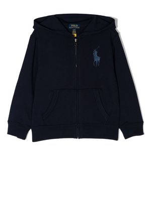 POLO RALPH LAUREN KIDS hoodie zippé à logo brodé - Bleu