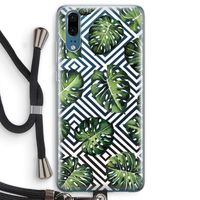 Geometrische jungle: Huawei P20 Transparant Hoesje met koord