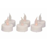 Anna's Collection LED theelichtjes/waxinelichtjes - 6x stuks - wit - met timer functie