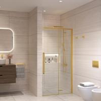Nisdeur Sanivo Nova Soft Close 120x200 cm Geborsteld Messing Goud Helder Nano 8 mm