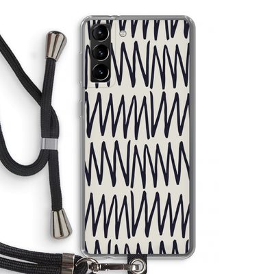 Marrakech Zigzag: Samsung Galaxy S21 Plus Transparant Hoesje met koord