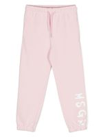 MSGM Kids pantalon de jogging à logo imprimé - Rose