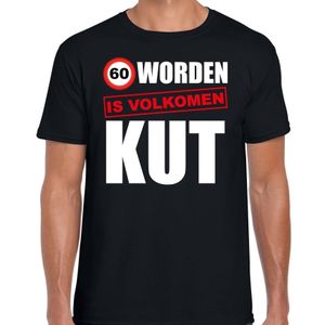 Verjaardag cadeau t-shirt 60 jaar - zestig worden is volkomen kut zwart voor heren