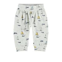 NAME IT BABY baby broek NBMFALLEÃƒâ€š met all over print lichtgrijs melange/blauw - thumbnail