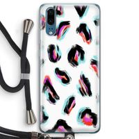 Cheetah color: Huawei P20 Transparant Hoesje met koord