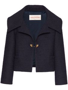 Valentino Garavani veste crop Crisp en tweed - Bleu