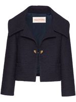 Valentino Garavani veste crop Crisp en tweed - Bleu - thumbnail