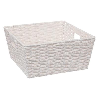 5Five Rieten opbergmand - gevlochten vierkant - wit - 31 x 31 x 15 cm