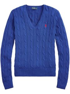 Polo Ralph Lauren pull en maille torsadée à logo brodé - Bleu