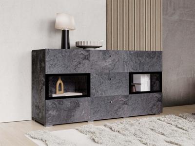 Commode BABEL 2 deuren en 3 lades kleurrijke leisteen zonder led