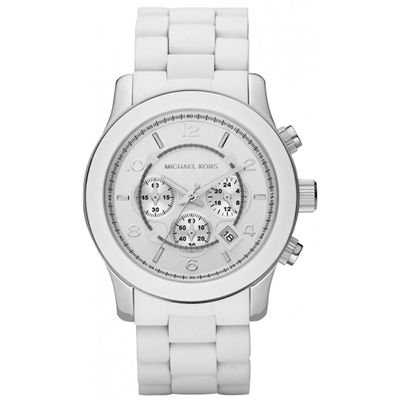 Horlogeband (Band + Kastcombinatie) Michael Kors MK8108 Silicoon Wit 24mm