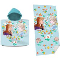 Set van bad cape/poncho met strand/badlaken voor kinderen met Disney Frozen print