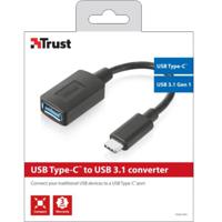Trust Calyx - USB-C naar USB-A adapter - Zwart - thumbnail