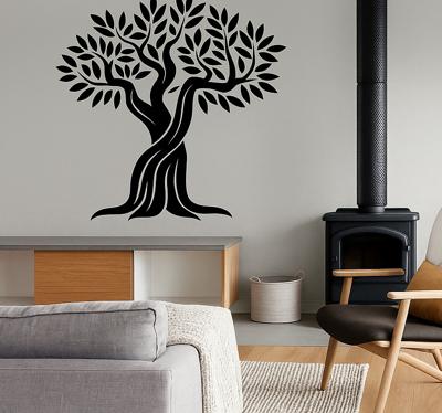 Zwarte oude olijfboom woonkamer muursticker