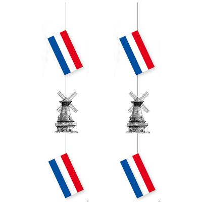 Hangslinger Holland - 2x - 100 cm - papier - nederlandse vlag - molen - nederland thema