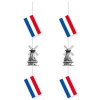 Hangslinger Holland - 2x - 100 cm - papier - nederlandse vlag - molen - nederland thema