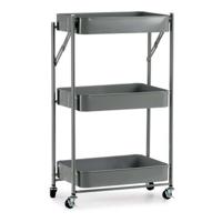 Groentetrolley Kinvara Grijs Staal Plastic 29,5 x 78,5 x 45,5 cm