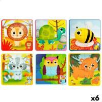 Kinderpuzzel Lisciani Giochi 16 x 0,1 x 16 cm Tactiel 24 Onderdelen 4 Onderdelen (6 Stuks)