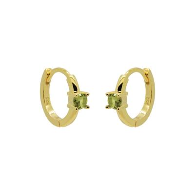 Karma Oorringen Hinged Hoops Single Solid Green 12 mm Goud