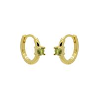 Karma Oorringen Hinged Hoops Single Solid Green 12 mm Goud