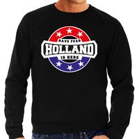 Have fear Holland is here / Holland supporter sweater zwart voor heren - thumbnail