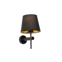 QAZQA Moderne wandlamp zwart - Pluk - thumbnail