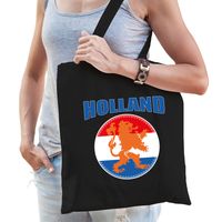 Holland oranje leeuw supporter cadeau tas zwart voor dames en heren