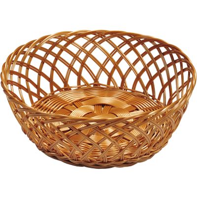 Gevlochten fruitmand/broodmand rond 28 x 11 cm