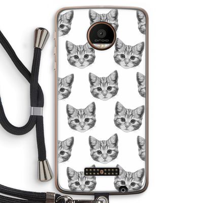 Kitten: Motorola Moto Z Force Transparant Hoesje met koord