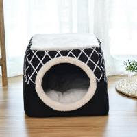 Kat nest capsule vier seizoenen universele gesloten kat bed maat: L (zwart)