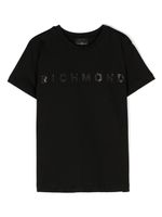 John Richmond Junior t-shirt en coton à logo strassé - Noir