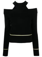 Alexander McQueen pull à détails de découpes - Noir