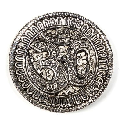 Zilverkleurige Wierookbrander Ohm Rond (8.5 cm)