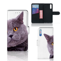 Huawei P20 | Telefoonhoesje | Met pasjeshouder | Kat