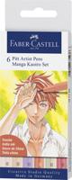 Faber Castell fc-167168 tekenstift faber-castell pitt artist pen manga 6-delig etui kaoiro