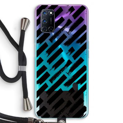 Zwarte vegen: Oppo A52 Transparant Hoesje met koord