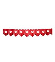 Set van 4x stuks Hartjes thema feest slinger van 6 meter rood