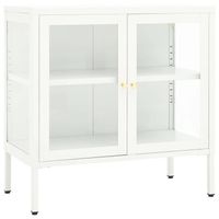 The Living Store Dressoir - Opbergkast - 70 x 35 x 70 cm - Staal en glas - thumbnail