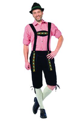 Lederhose lang zwart Karl